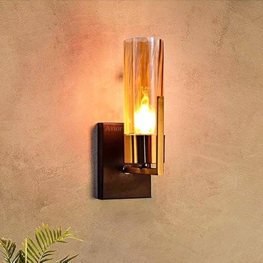 Golden Wall Lights for Home Decoration, Wall Lamps for Bedroom, Up or Down Bedside Wall Lights Pack of 1