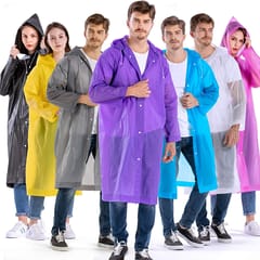 EVA Waterproof Unisex Raincoat – Full Sleeves, Universal Size For Outdoor Use (1 Pc, Random Color)
