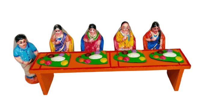 Traditional Indian Feast Doll Set - Cultural Decor