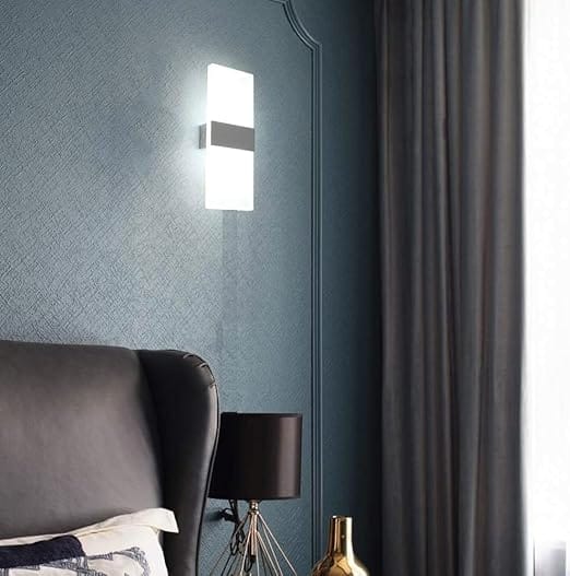 (Pack of 2 15 Watts Rectangular Acrylic LED Wall Lamp- White