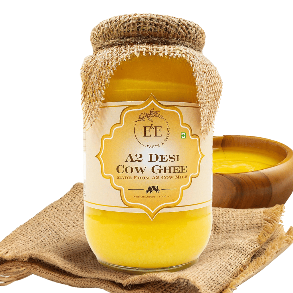 Earth and Essentials A2 Bilona Desi Cow Ghee (1000ml) - 100% Pure & Healthy Farm Fresh Gir Cow Ghee | Rich in Nutrients & Antioxidant I Lab Tested I Boost Immunity, Easy to Digest, Lowers Cholesterol