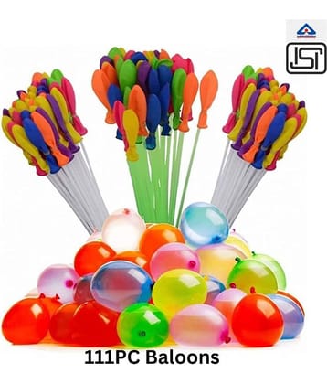 THRIFTKART - Holi Water Magic Balloons l Set of 3 Bunch l 111 Baloons l Multicolour l Quick Fill and Auto Tie in 60 Seconds with Universal Tap Adaptor (Pack of 111 BALLOONS)