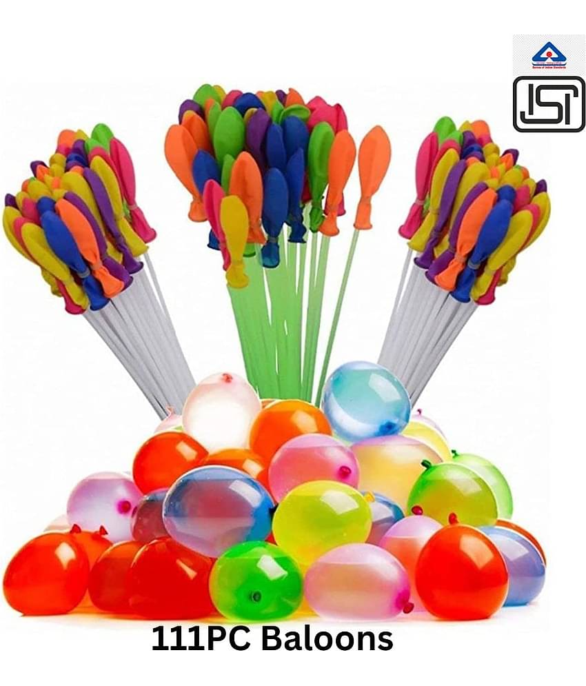 THRIFTKART - Holi Water Magic Balloons l Set of 3 Bunch l 111 Baloons l Multicolour l Quick Fill and Auto Tie in 60 Seconds with Universal Tap Adaptor (Pack of 111 BALLOONS)