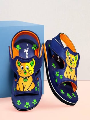 FORVELA Cat Print Baby Slipper Sandal-NAVY / 1 - 2 Years