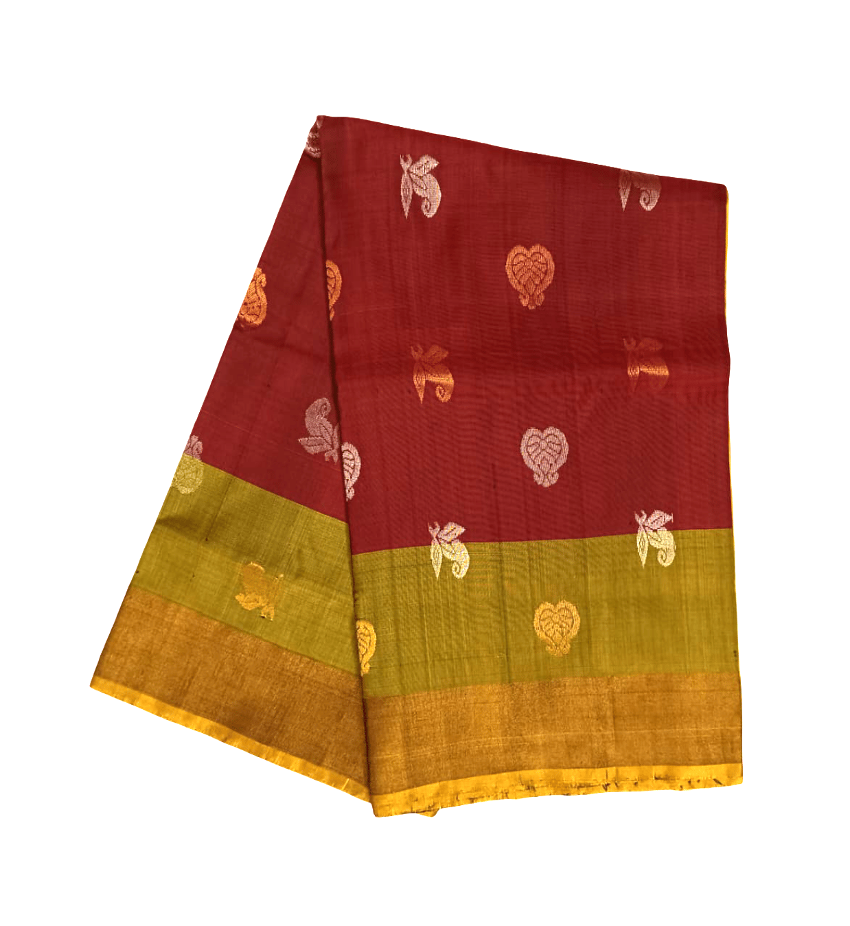 Uppada Pattu Maroon Saree with All Over Buttis