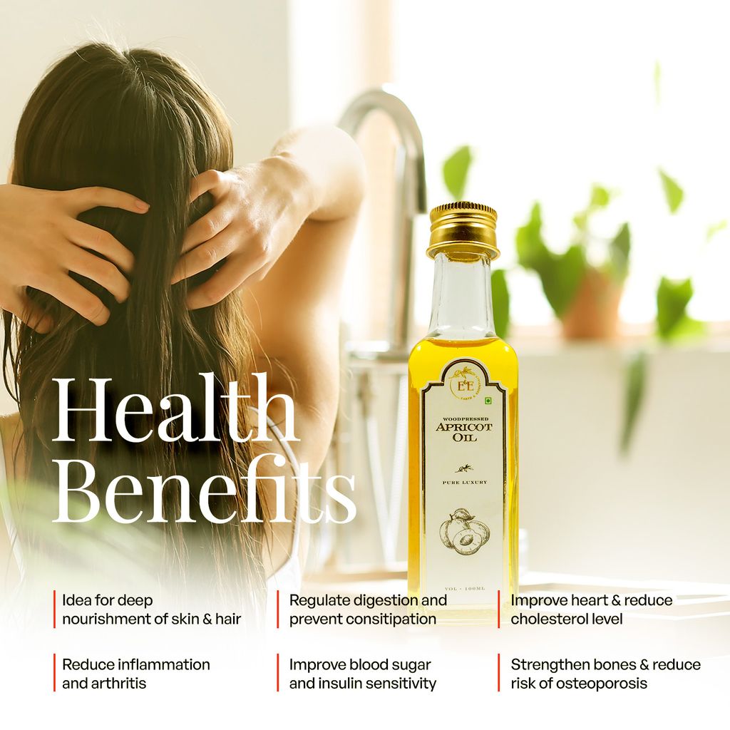 Earth and Essentials Woodpressed Apricot Oil (100ml) | Himachal Khubani Extra Virgin Tel for Skin & Haircare | 100% Pure & Unrefined | Lab Certified | Vitamin E & Antioxidant | Baby Massage & Culinary