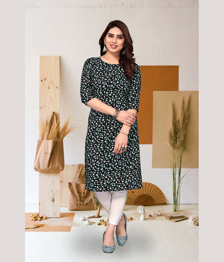 KETAKI FASHION Pack of 1 Crepe Printed Straight Women's Kurti - ( Multicolor )