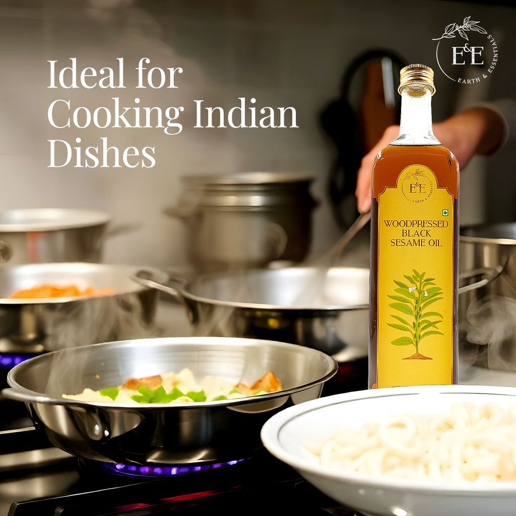 Earth and Essentials Woodpressed Yellow Mustard Oil (1000ml) | Kachi Ghani Sarson Tel | 100% Pure & Unrefined | Low Pungency | Rich in Healthy Fats & Antioxidants | Indian Cooking | Glass Bottle