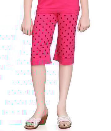 Sinimini Pack of 1 Girls Cotton Capris ( Pink )