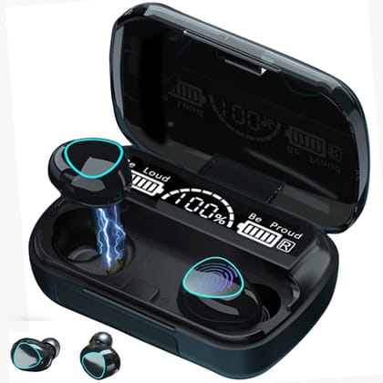 Wireless Bluetooth Earbuds with Digital Display - Black