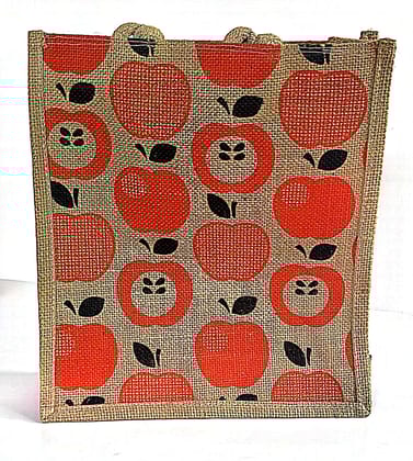 Apple Print Jute Tote Bag - Eco-Friendly & Stylish Apple Print Jute Tote Bag - Eco-Friendly & Stylish