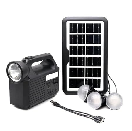 Solar Powered LED Emergency Light Kit with Flashlight
