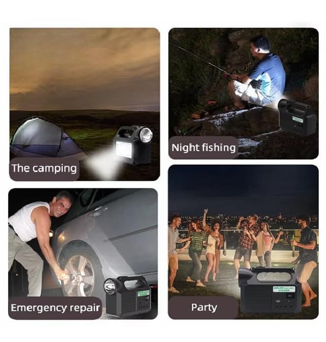 Solar Powered LED Emergency Light Kit with Flashlight