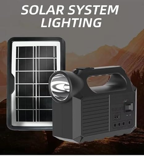 Solar Powered LED Emergency Light Kit with Flashlight