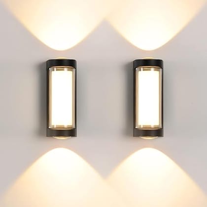 Pack of 2 Modern 4 Watt Led Waterproof Ip65 Wall Light Outdoor Lighting Balcony Lights Home Decor Wall Lamp Wall Mounted Fixtures-Aluminium