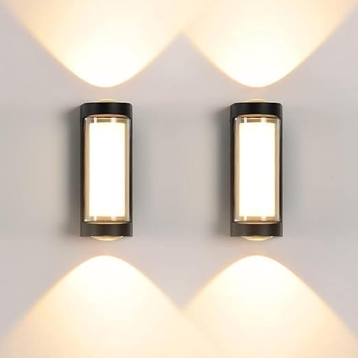 Pack of 2 Modern 4 Watt Led Waterproof Ip65 Wall Light Outdoor Lighting Balcony Lights Home Decor Wall Lamp Wall Mounted Fixtures-Aluminium