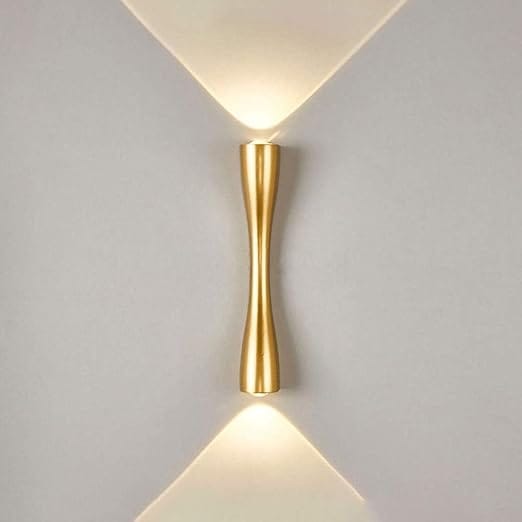 6 Watt LED Indoor/Outdoor UP/Down Creative Wall Light, Warm White, IP-65 Rainproof & Shockproof Body. (Gold)