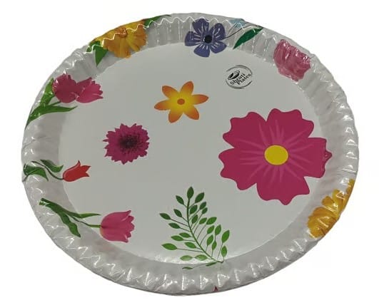 Floral Printed Paper Plates - Eco-Friendly Disposable Tableware