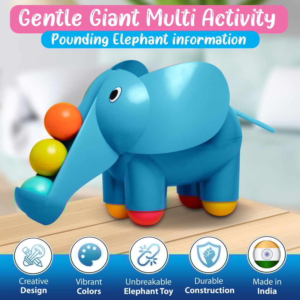 Avion Gentle giant 5 in 1 pounding elephant toy for kids,Learning,Multi activity,Montessori Toys, STEM Educational Toy - Great Gift for kids Ages 3 4 5 6 years