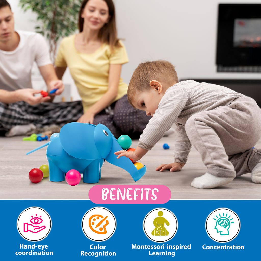 Avion Gentle giant 5 in 1 pounding elephant toy for kids,Learning,Multi activity,Montessori Toys, STEM Educational Toy - Great Gift for kids Ages 3 4 5 6 years