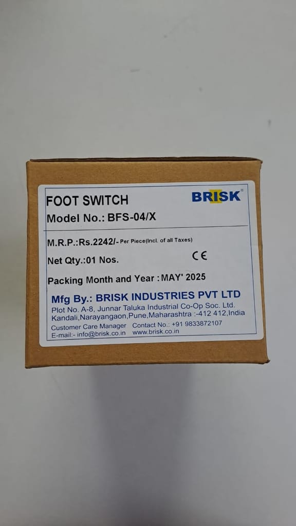 BRISK Foot Switch, BFS-04, 10A/500VAC