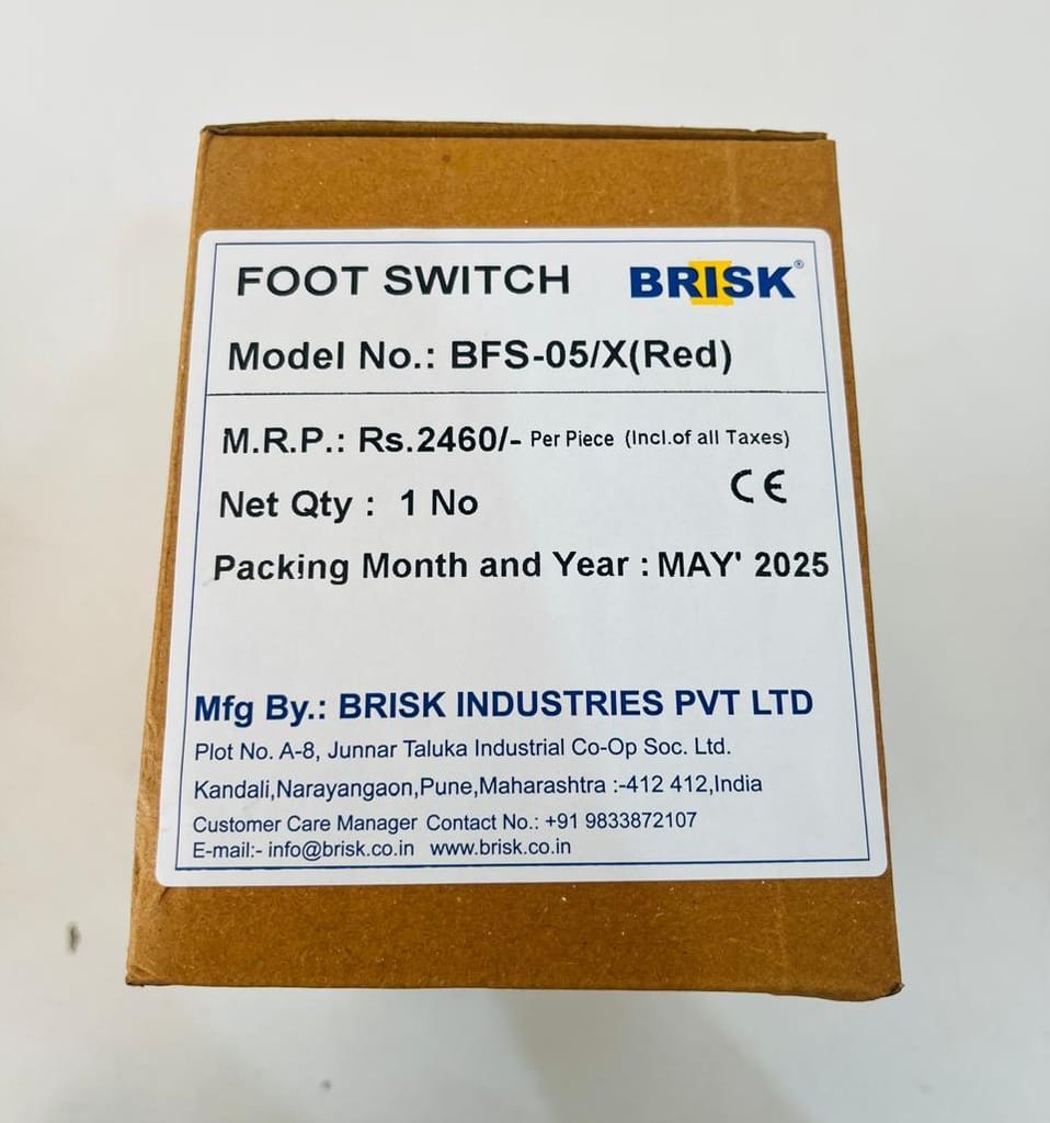 BRISK Foot Switch, BFS-05/X/RED, 10A/500VAC