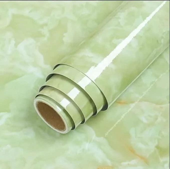 UHSNAJ Self-Adhesive Green Marble Wallpaper | Oil Proof Wallpaper- Wall Stickers for Room - Removable Sticker Wallpaper 