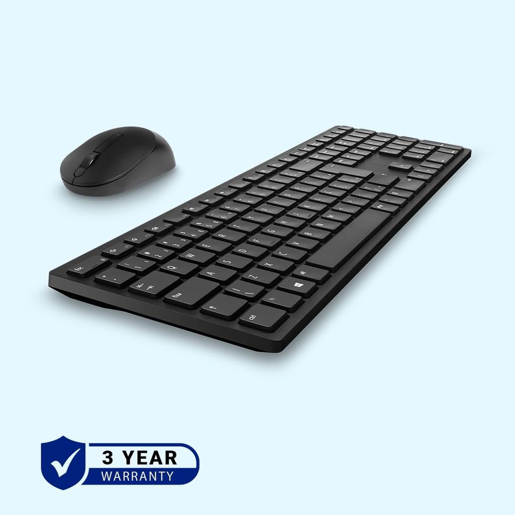 Dell KM5221W Wireless Keyboard & Mouse bundle / combo - RF 2.4GHz Wireless Keyboard with 12 Programmable Keys and 3 Button Optical Mouse, Spill-Resistant Keys (3yr Brand Warranty) ( unboxed)