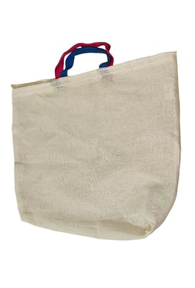 Reusable Canvas Tote Bag with Colorful Handles