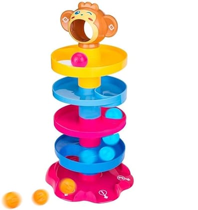 UHSNAJ 5-Layer Rolling Ball Tower – Colorful Drop & Roll Track Toy for Toddlers | Educational Stacking & Spinning Activity Game for Baby Boys & Girls Age 1 2+ Years