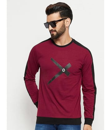 Emerald - Burgundy Cotton Blend Regular Fit Men's T-Shirt ( Pack of 1 )