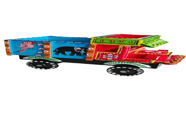 Hand-Painted Wooden Toy Truck - Folk Art Collectible