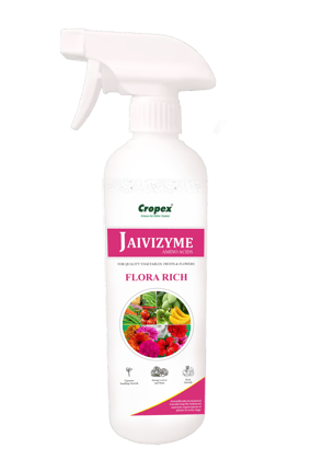 Cropex Jaivizyme – Flora Rich | Plant Growth Booster with 20% Protein Hydrolysates | Amino Acid-Based Biostimulant for Indoor & Outdoor Plants | Improves Chlorophyll, Yield & Root Growth | 500 ml