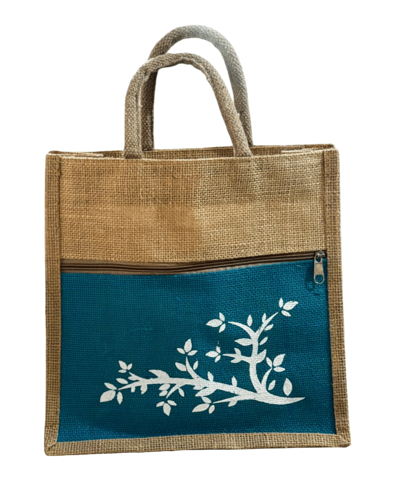 Eco-Friendly Jute Tote Bag with Tree Design (T)