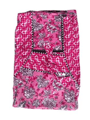 Women's Cotton Maxi Nightgown, Pink Floral Print, Size L
