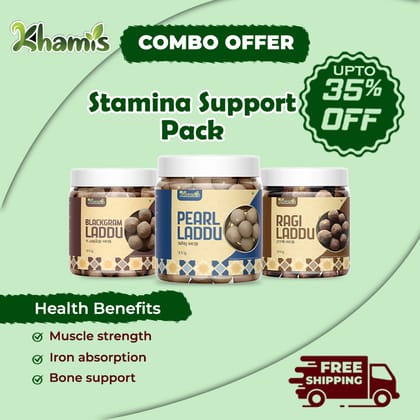 Khamis Millet Laddu Combo Offer – Ragi (Finger Millet), Black Gram (Ulunthu) &Pearl Millet (Kambu)  – 3-in-1 Immunity Boosting Sweets – No Refined Sugar – 100% Natural | Authentic Indian Sweet Treat | Healthy Indian Sweet by Khamis Healthy Foods-600g