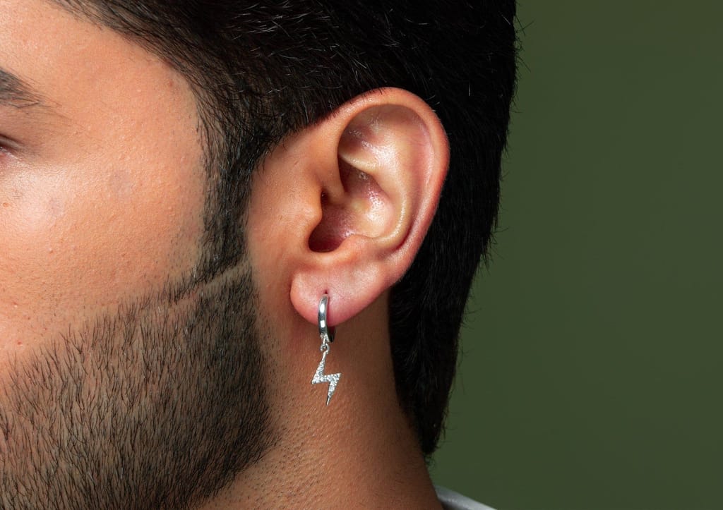 Lightning Bolt Drop Earring For Men (1 Pc Only)