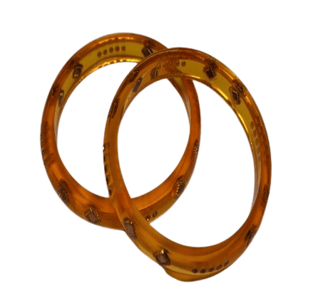 Elegant Orange Bangles with Intricate Embellishments - Bangles & Bracelets | Buy online on ZillyBuy