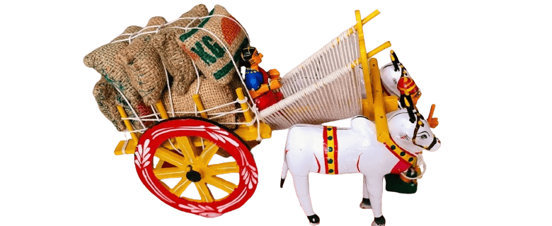 Handcrafted Miniature Bull Cart Showpiece - Indian Art & Decor