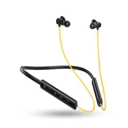 OOGE Tune 21 Wireless Neckband (Yellow)  Bluetooth 5.3, 40 Hours Playtime, Type-C Fast Charging, AI ENC Noise Cancellation, Magnetic Earbuds, IPX3 Water Resistant, 1500-Hour Standby