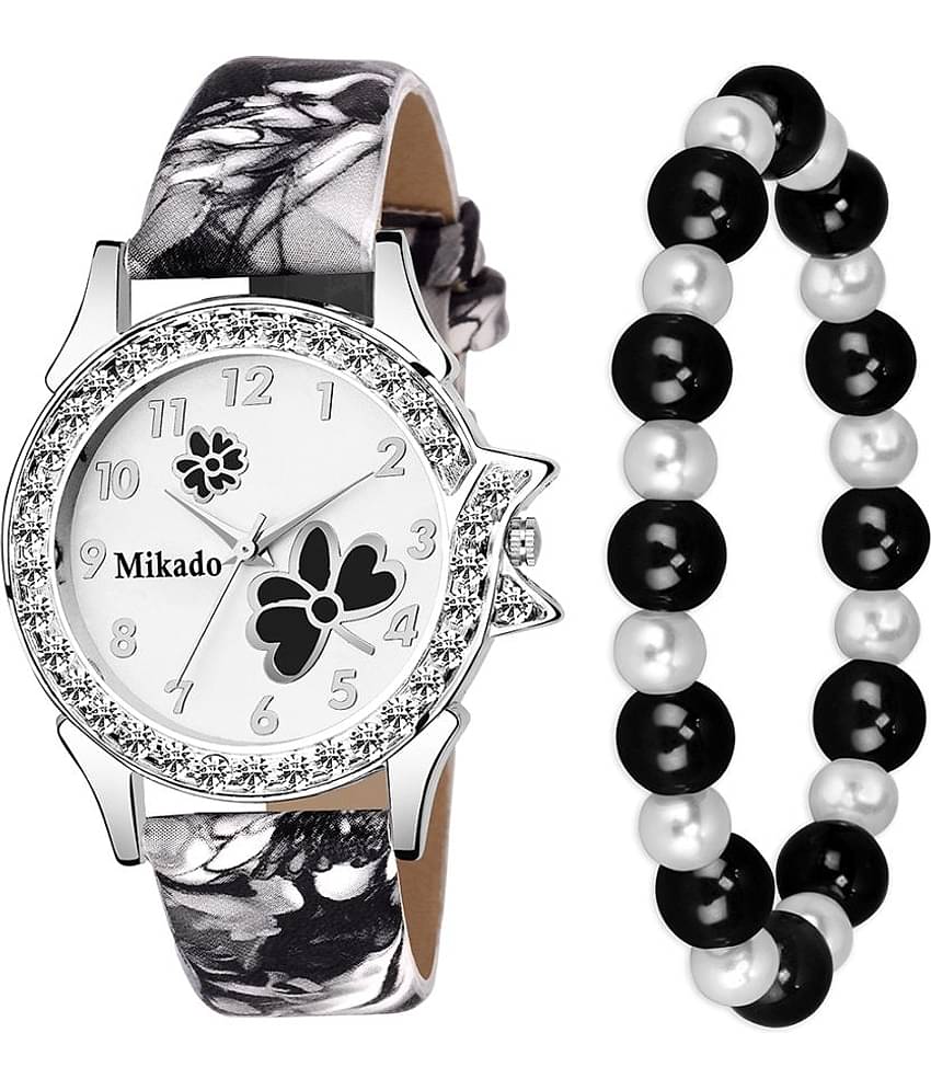Mikado Leather Round Womens Watch