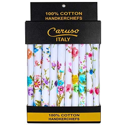 Women'S Floral 100% Pure Cotton Handkerchief | Hanky For Women | Pack Of 10