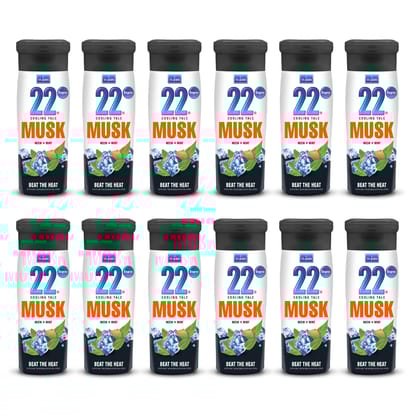Vi-John 22 Degree Cooling Talc Beat the Heat Musk, Neem and Mint-300g (Pack of 12)