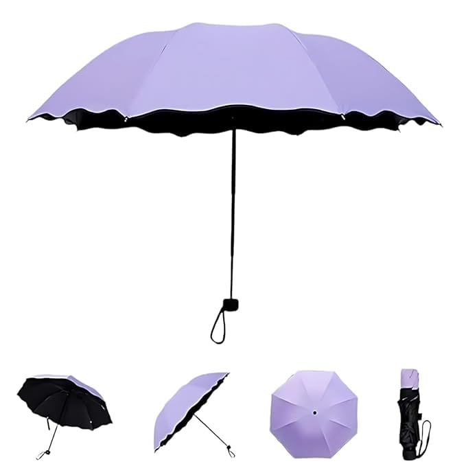 Magic Umbrella With Flower Design Rainproof Color (Random Colour)