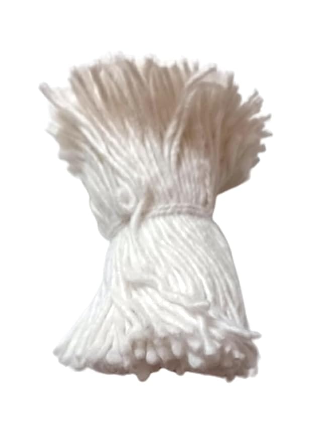 Cotton 365 Wicks --pack of 2 sets--(3 Inch Long)--(Each Pack has 365 Cotton Puja Wicks)