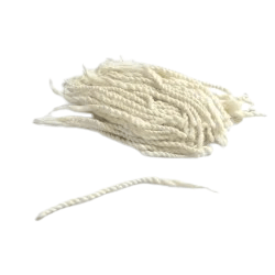 Hand made White Cotton Wicks for Puja and Decor--100 pices