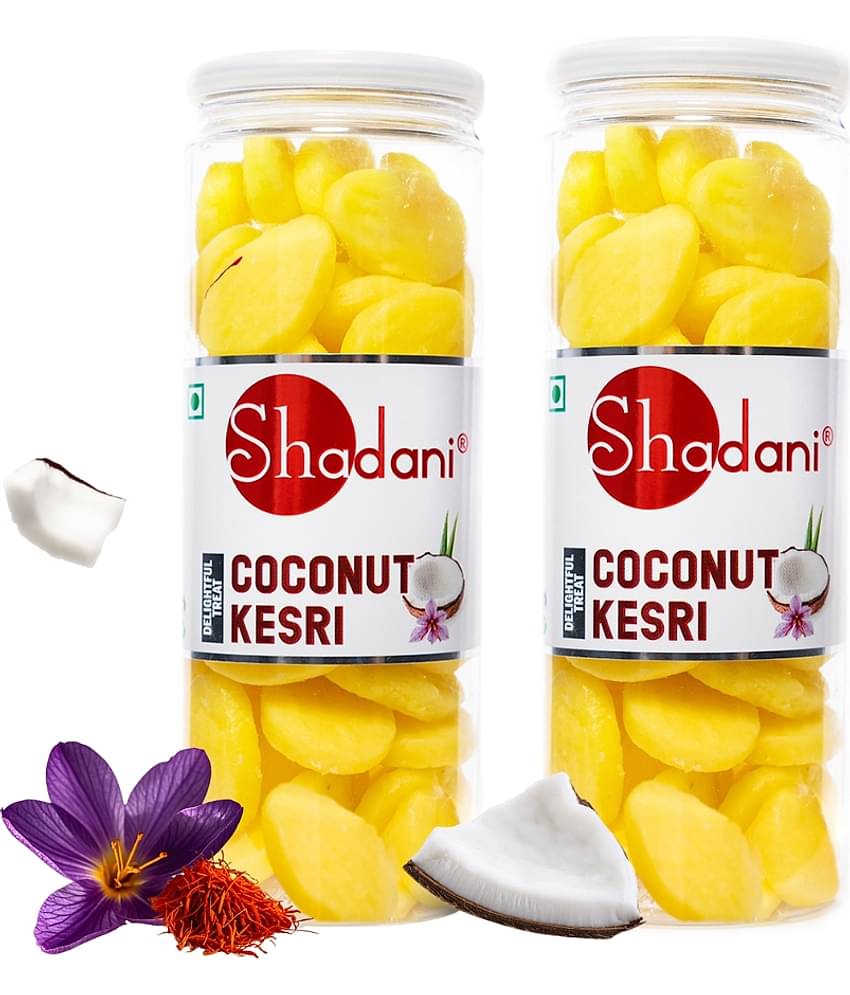 Shadani Coconut kesri Hard Candies 225 gm Pack of 2