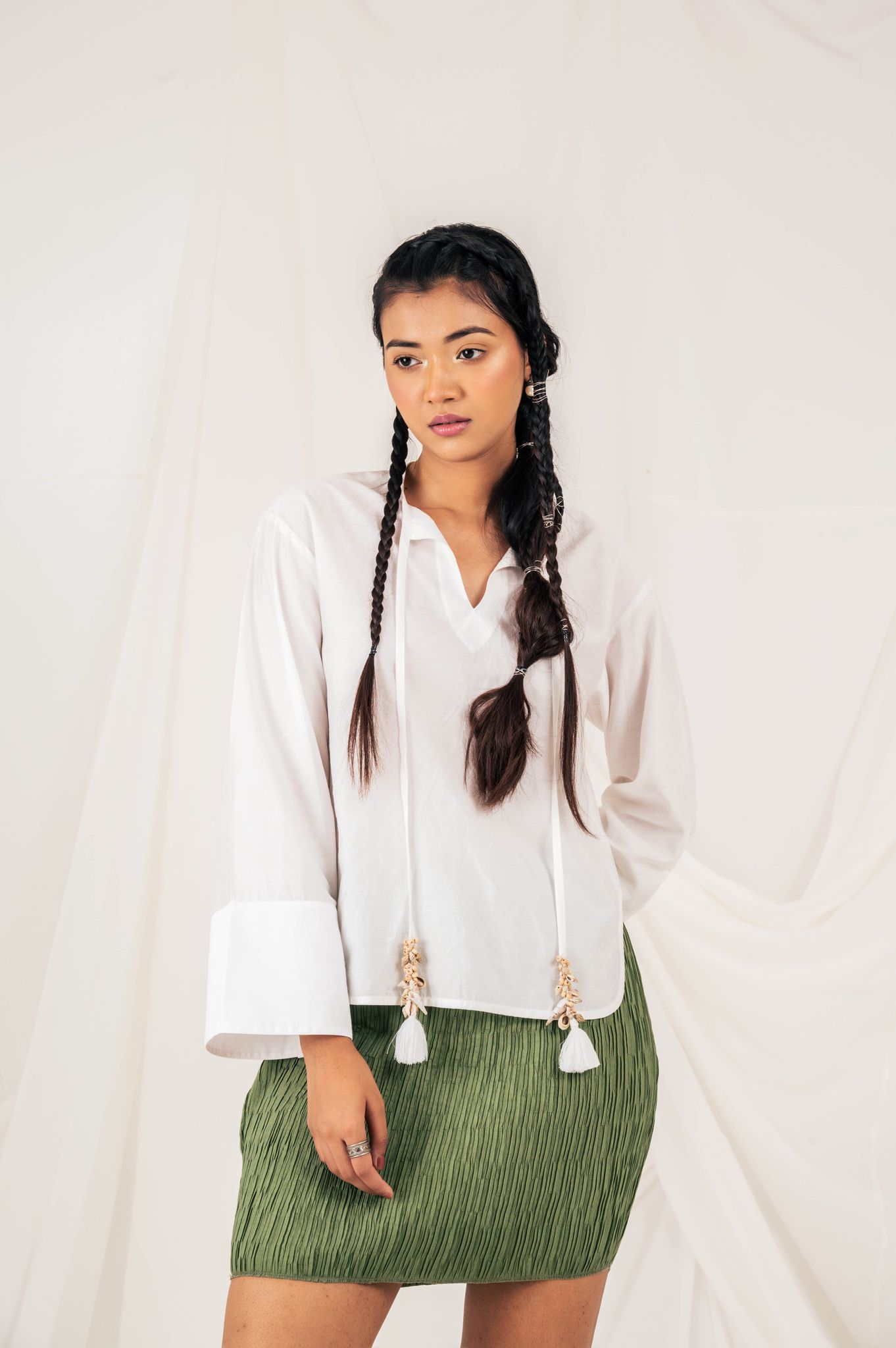 Tassel Top - White-XS