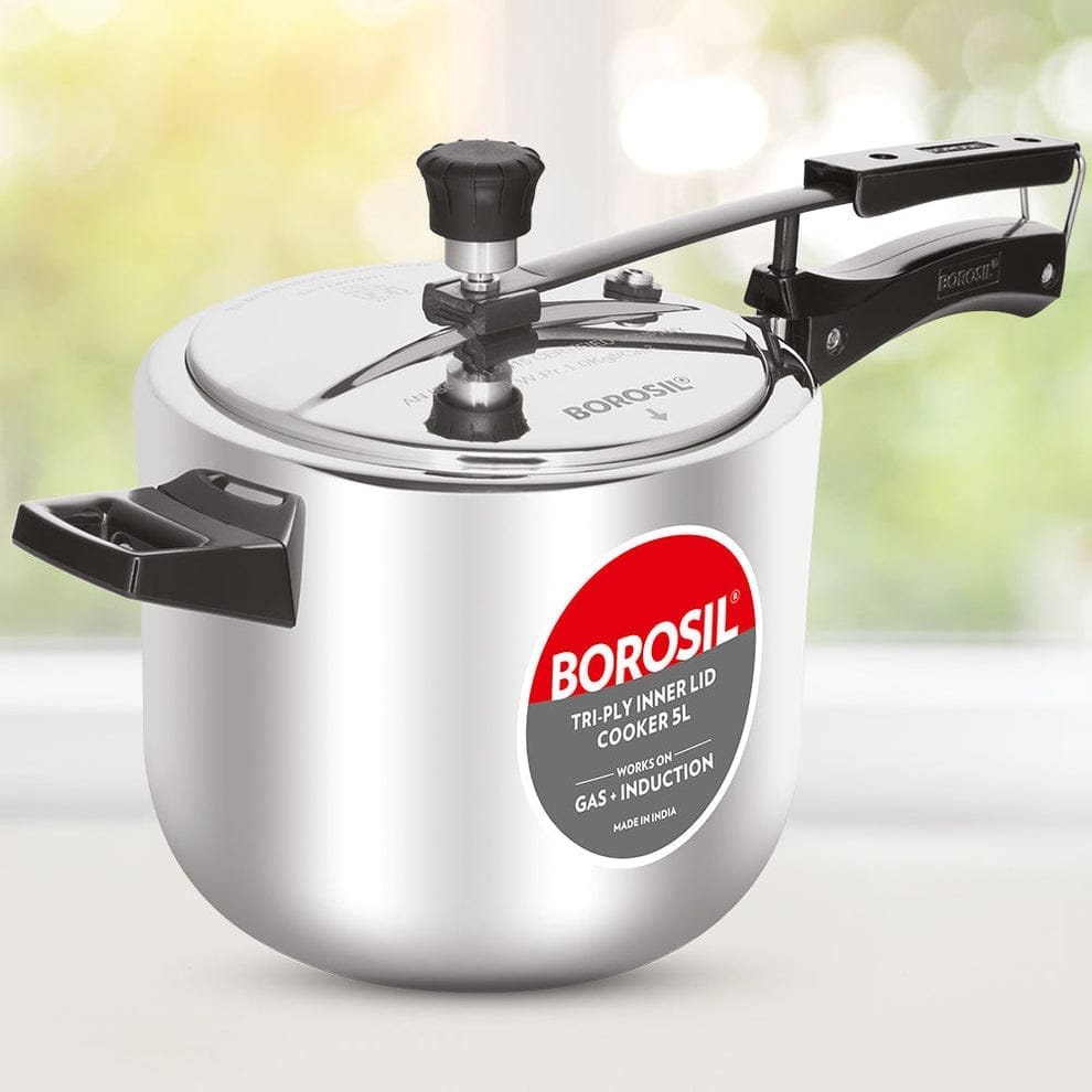 Borosil SS Triply Inner Lid Cooker 5L