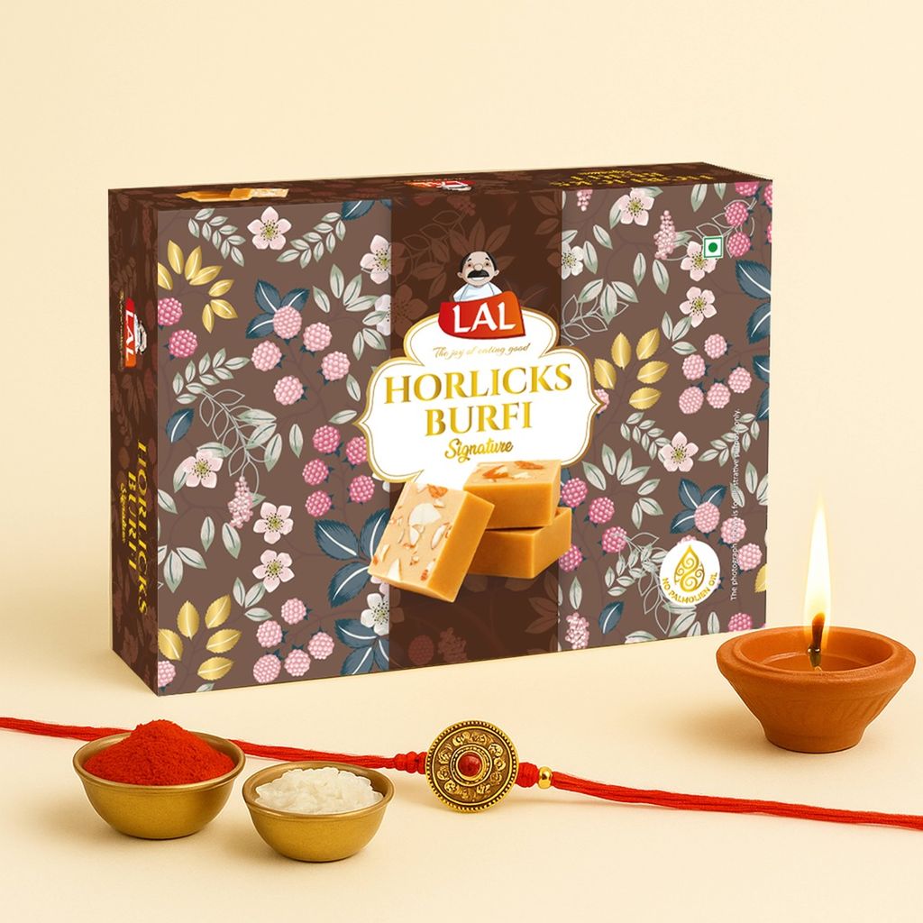 Lal Sweets Horlicks Burfi 400g (Pack of 1) || Made with Fresh and Healthy Almonds & Horlicks || Burfi || Horlicks || Horlicks Mithai || Indian Mithai || India Sweets